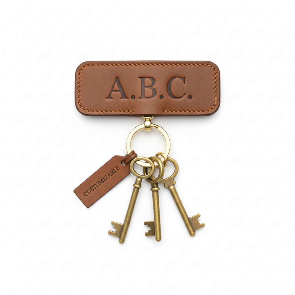 Personalized Leather Keychain