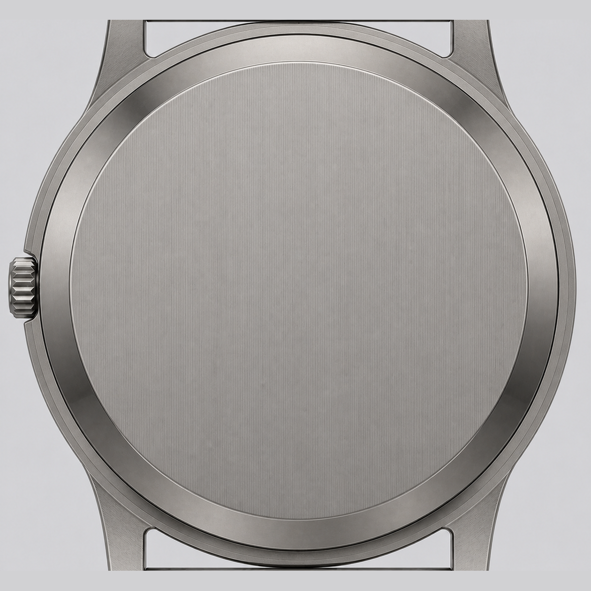 Titanium watch, case-back engraving view